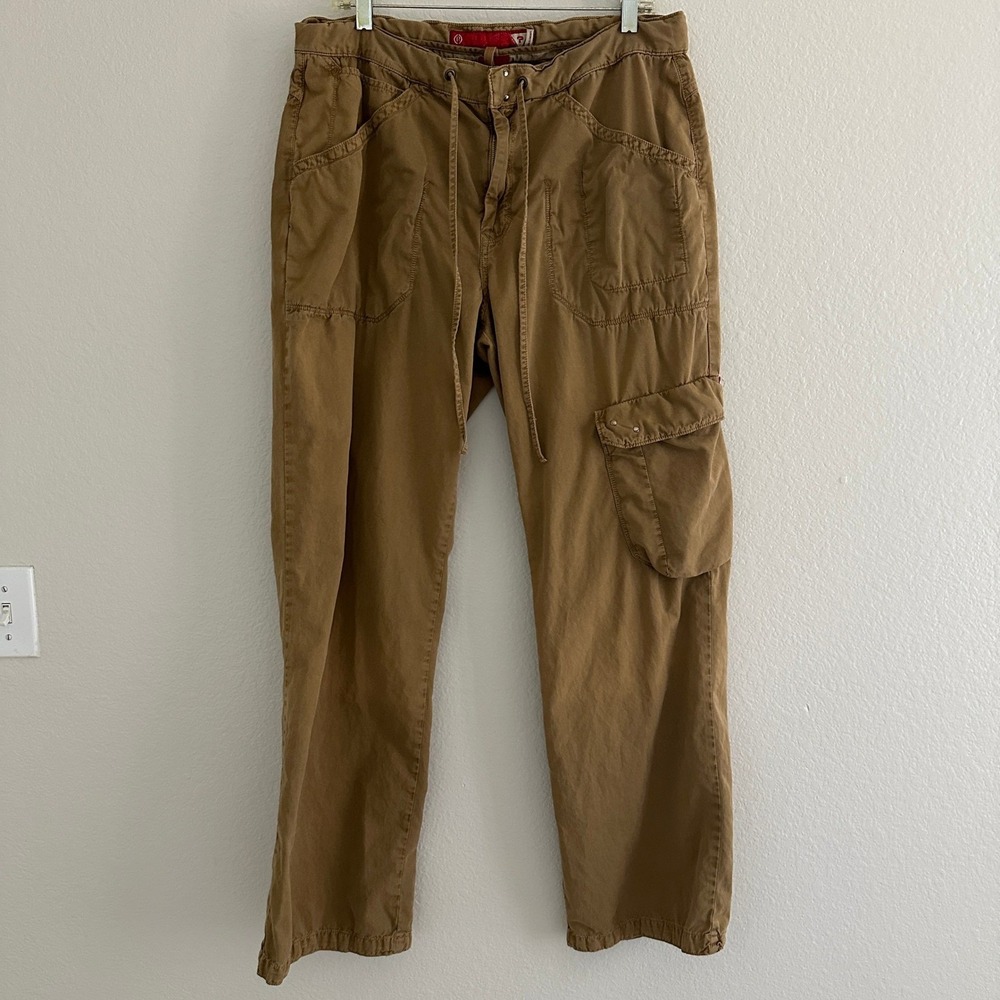 Guess Cargo Pants Mens 34 Brown Baggy Gorpcore Utility‎ Straight Leg Y2K
